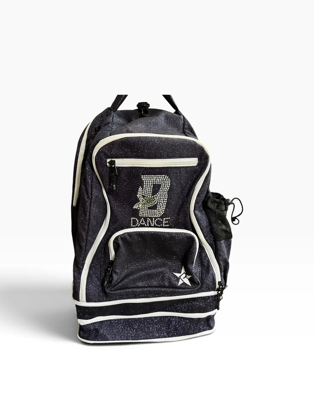 Rebel Girls Dance Stars Rhinestone Medium Backpack Zip Bottle Pocket